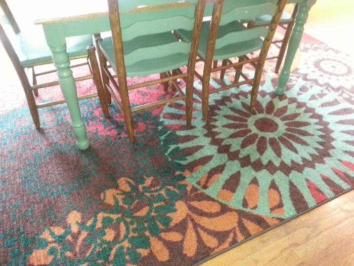 MOST ADORABLE COUNTRY CHIC KITCHEN TABLE. 6 CHAIRS.  $325                                                                                THIS RUG DEFINITELY NEEDS A HOME WITH THE TABLE....