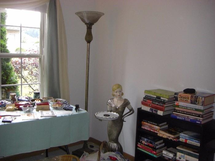 Floor Lamp, Serving Lady, Vintage Items & Books