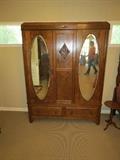 Awesome Antique Double beveled mirror armoir