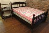 Incredible Antique Barley Twist Heavy Mahogany Full size bed complete by Davis Cabinet Company label pictured next