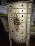 Faux "Antiqued" Painted Jewelry Chest, approx. 40"x19"x12" 