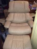 Ekornes Stressless large reclining chair and ottoman