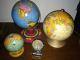 Vintage metal globes