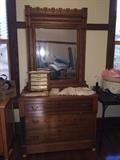 Antique chest with mirror
