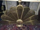 Brass collapsible fireplace screen