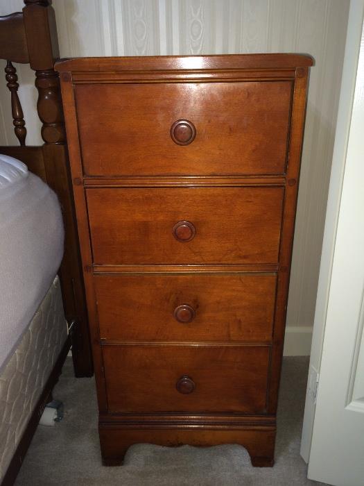 Vintage cherry bedside chest, approx 2.5' tall
