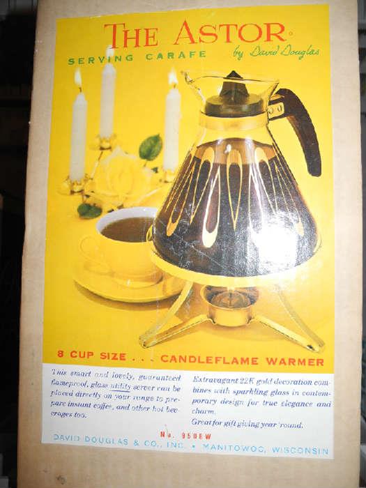 50's coffee carafe with base and warmer
