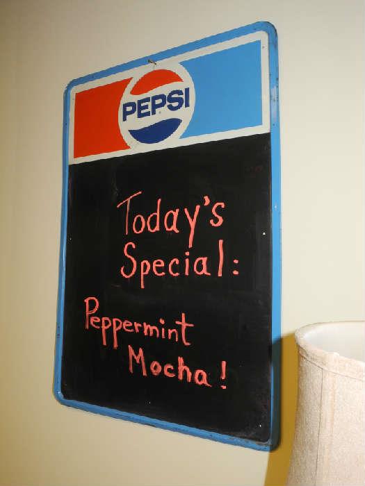 Vintage Pepsi write on sign from restaurant