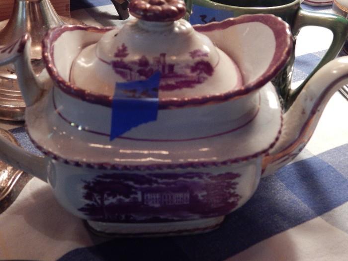 Antique lusterware tea pot.