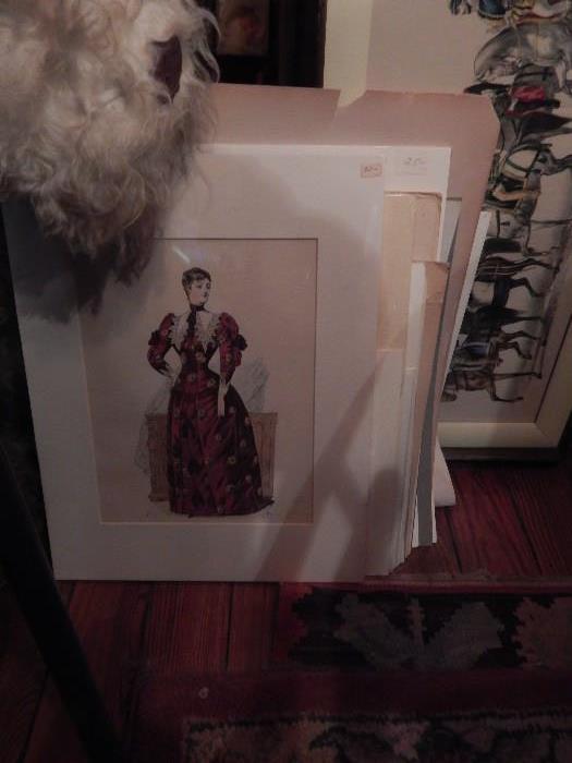 More hand colored prints of beautiful costume and early wardrobe on victorian people and earlier.
