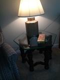 Glass top side table