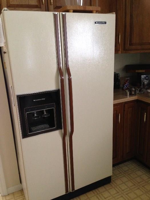 Kitchen Aid side by side refrigerator/freezer
