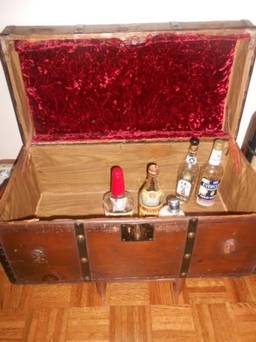 TRUNK TURNED INTO A LIQUOR CABINET