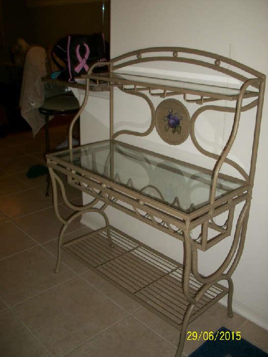 Baker's style rack matches table and chair set