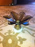 Antique smoked glass compote