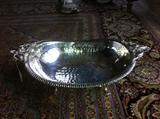 Hammered silverplate footed bowl