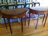 Pair marquetry gate-leg tables