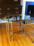 Beveled glass/brass occasional table