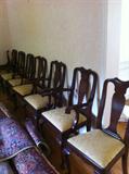 Eight Slat-Back Mahogany Dining Chairs
