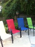 Set of Four Multi-Colored Patio Chairs