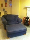 Denim Chair and Ottoman