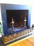 Brass Fireplace Fender/Antique Andirons
