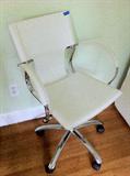White leather desk chair