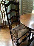 Pair/William & Mary ladderback side chairs (Delaware River Valley, 18thC)