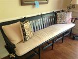 Antique Parson's bench (custom made cushion)