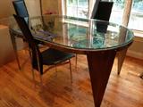 Contemporary metal/glass table w/6 chairs