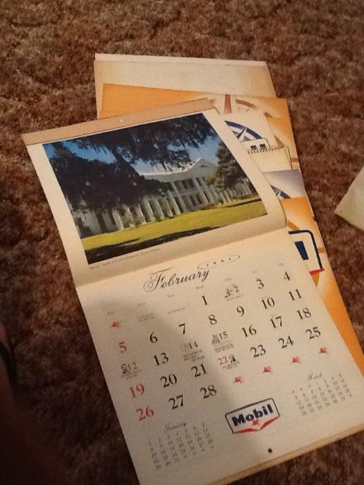 Vintage Mobil Oil Calendars