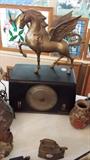 winged horse and RCA Victor radio (antique)