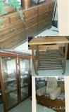 Dresser, Cedar Chest (needs some love), Prep Table SOLD), Corner Display Cabinets