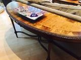 
ANTIQUE SHERATON STYLE DEMILUNE CONSOLE TABLE
