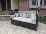 DAY BED WITH STORAGE DRAWERS AND CANOPY
