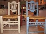 SANTA FE STYLE CHAIRS WITH RUSH SEATS
