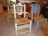 SANTA FE STYLE CHAIRS WITH RUSH SEATS
