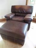 LEATHER CHAIR AND OTTOMAN

