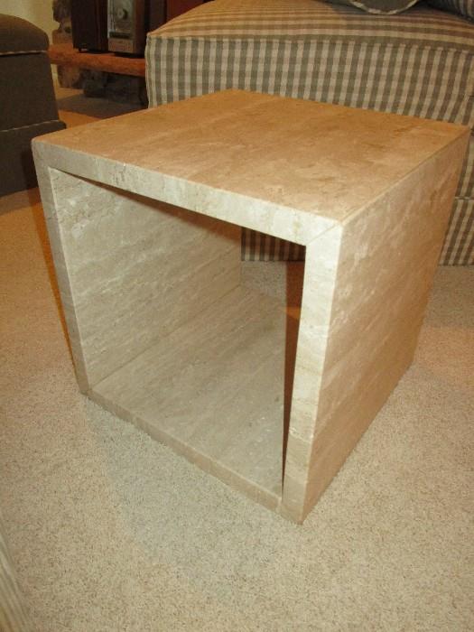 Stone cube end table