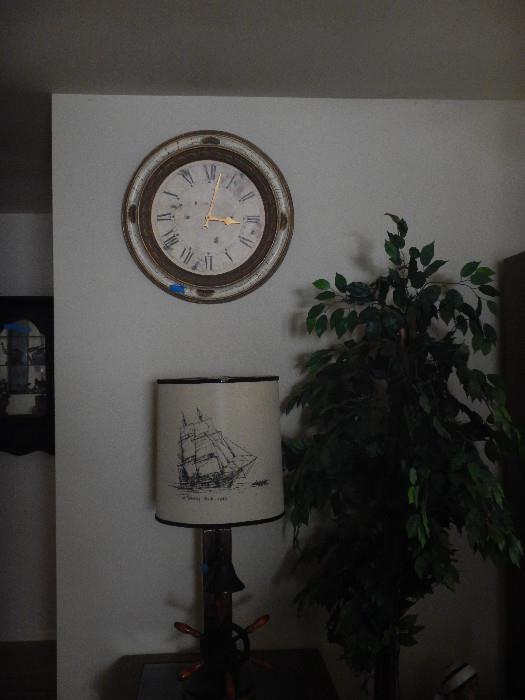 nautical lamp and clock