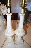 Pair of antique marble lamps