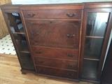 Display cabinet/Secretary with locking doors.