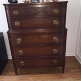 High boy with detail inlay design on top drawer! Beauty