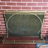 vintage fireplace screen & matching fire tools. Ecclectic