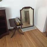 end table. vintage mirror