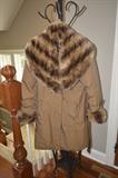 Mink collar coat