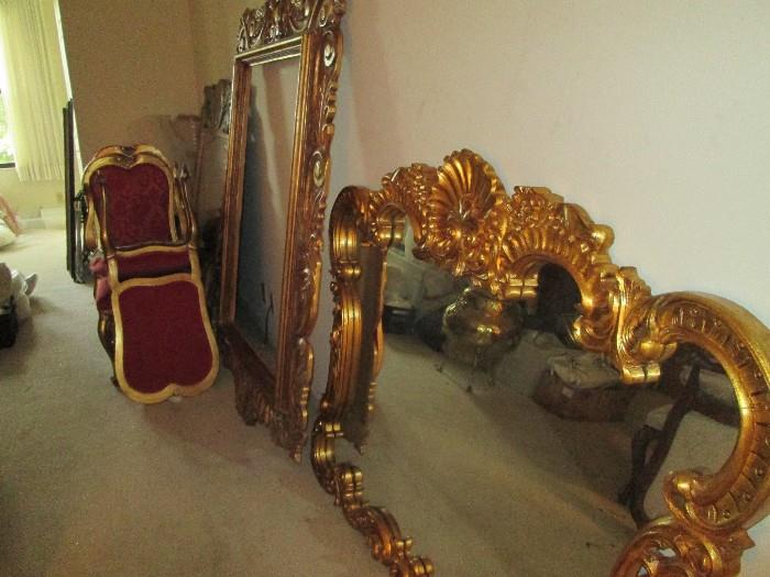 just a few of our gilded mirrors and picture frames