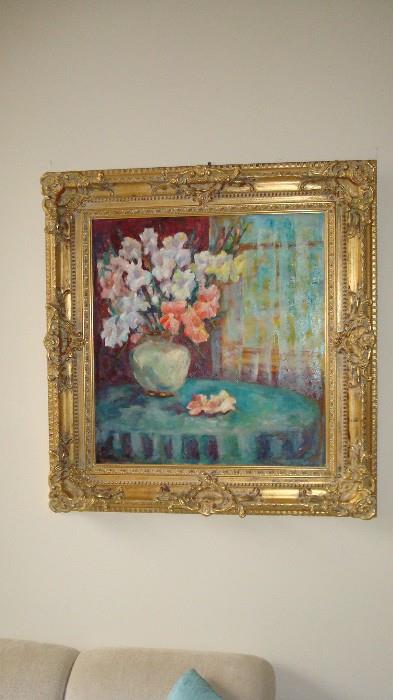 original oil painting from Spain in gilded frame
