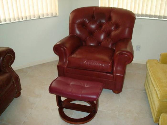 overstuffed, oversized  super comfortable chair and ottoman