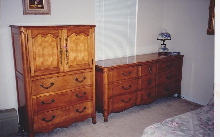 Antique dresser and armoire